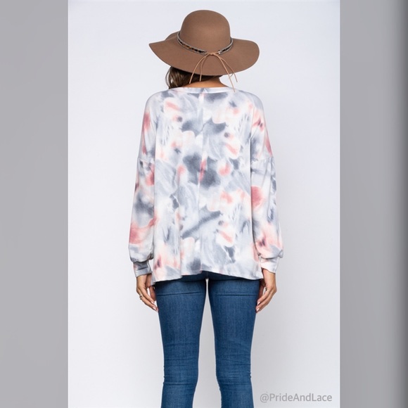 LAST 2️⃣ IVORY TIE DYE KNIT TUNIC TOP - Picture 4 of 5